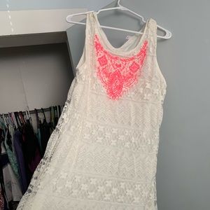 Super cute lace overlay dress for summer